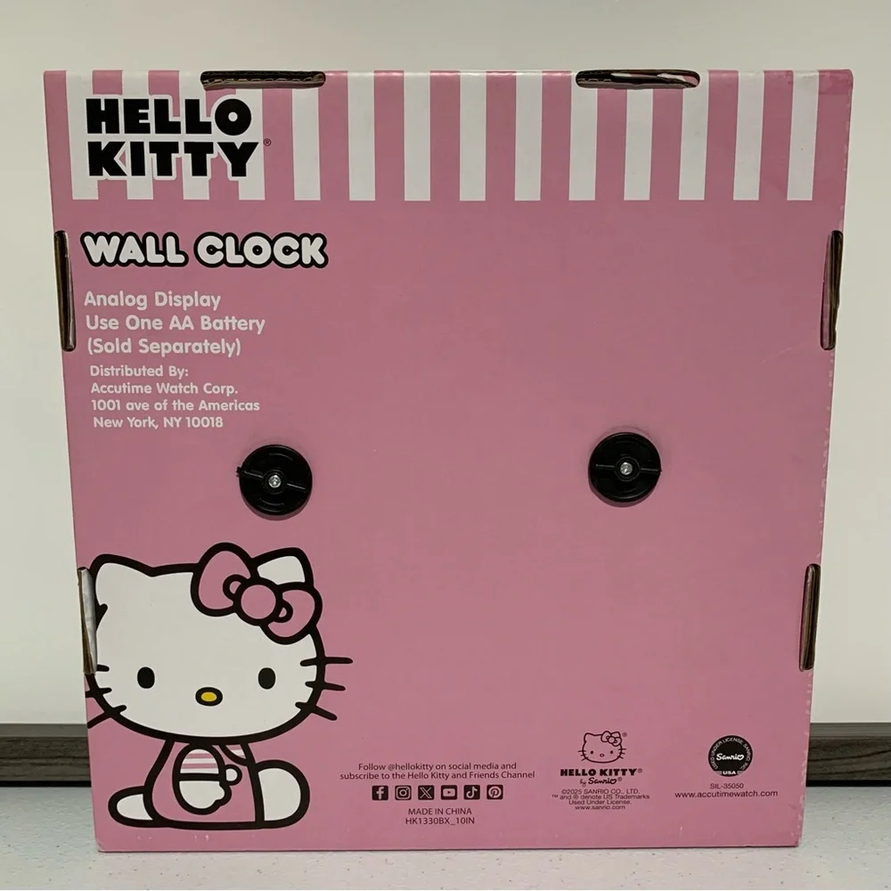 Hello Kitty by Sanrio Analog Wall Clock-New in Box